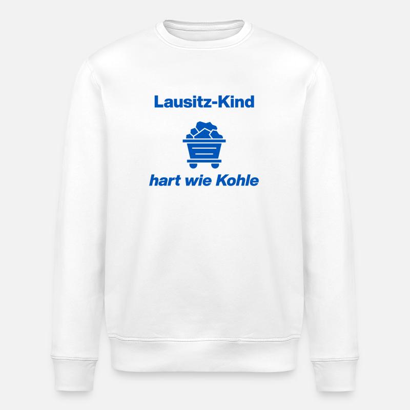 LAUSITZ-KIND: HARD AS COAL! - Stanley/Stella ROLLER Unisex Organic Sweatshirt - white