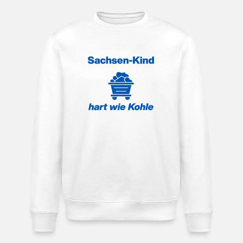 SACHSEN-KIND: HART WIE KOHLE! - Stanley/Stella Unisex Bio-Sweatshirt ROLLER - Weiß