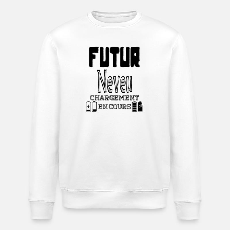 Future Nephew Loading In Progress - Stanley/Stella ROLLER Unisex Organic Sweatshirt - white