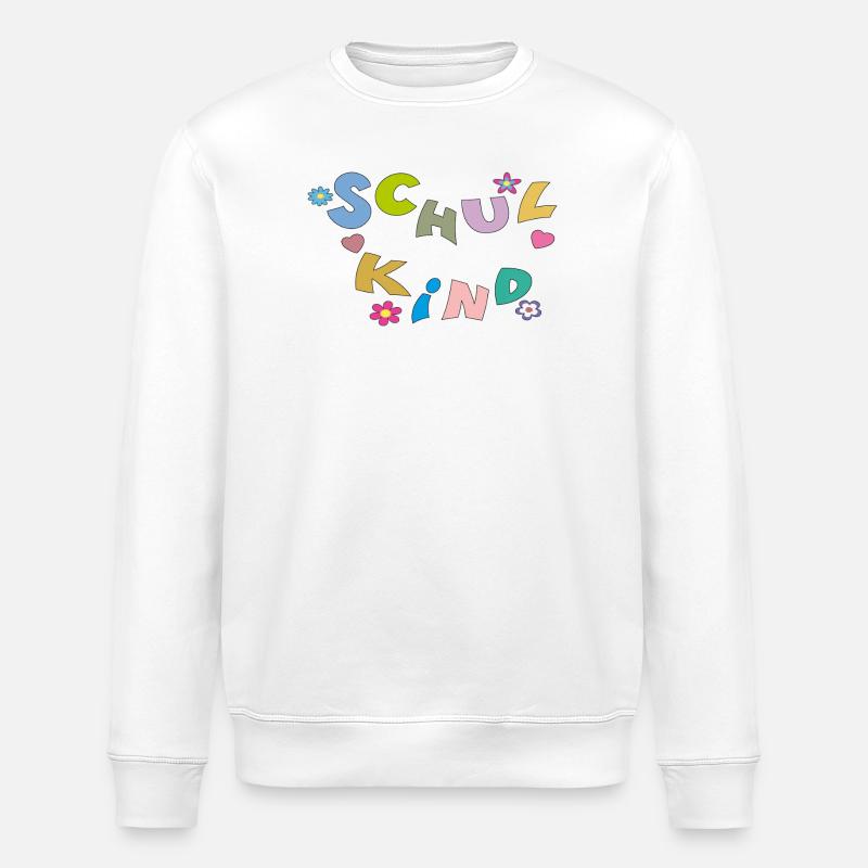 Bunte Schulkind Buchstaben - Stanley/Stella Unisex Bio-Sweatshirt ROLLER - Weiß