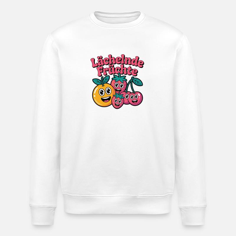 Lächelnde Früchte Cartoon Spaß - Stanley/Stella Unisex Bio-Sweatshirt ROLLER - Weiß