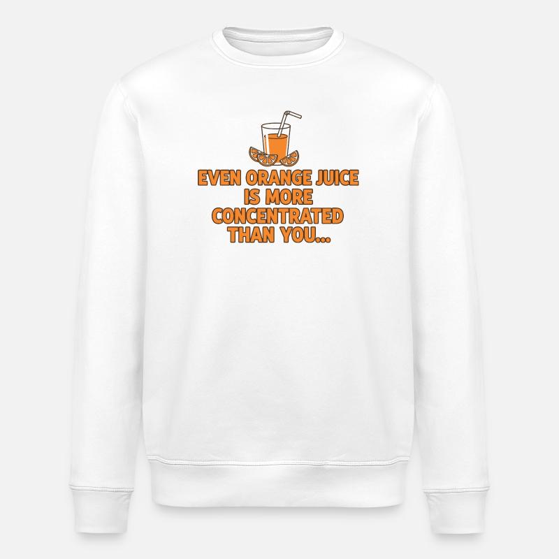 Orangensaft Konzentration Lustiger Spruch - Stanley/Stella Unisex Bio-Sweatshirt ROLLER - Weiß