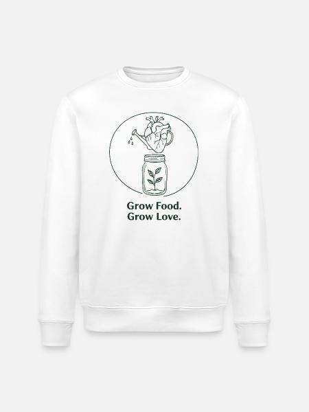 Ekologisk trädgårdsodling, hållbart jordbruk - Ekologisk sweatshirt ROLLER unisex från Stanley/Stella - vit
