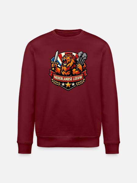 Lion hollandais avec épée et fumée - Sweat bio ROLLER Stanley/Stella Unisexe - blanc
