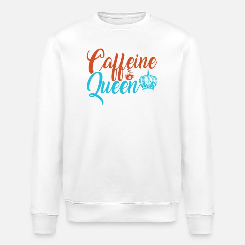Die koffeinhaltige Kaffeekönigin - Stanley/Stella Unisex Bio-Sweatshirt ROLLER - Weiß