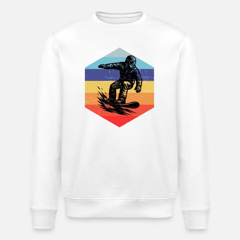 Simple Snowboard Idee für Snowboard - Stanley/Stella Unisex Bio-Sweatshirt ROLLER - Weiß