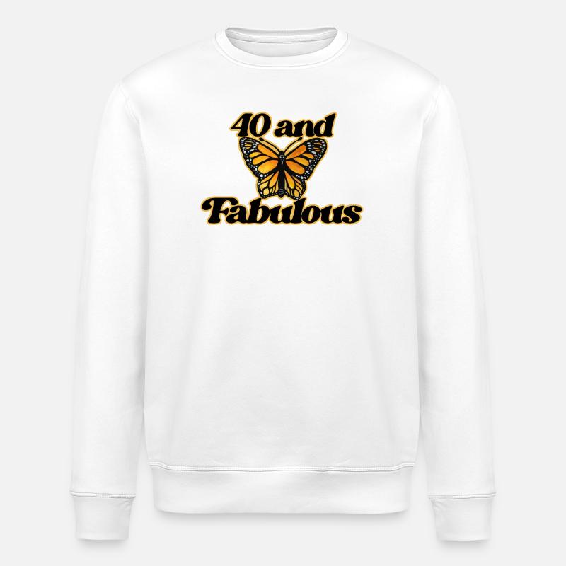 Quarante et Fabuleux Papillon - Sweat bio ROLLER Stanley/Stella Unisexe - blanc