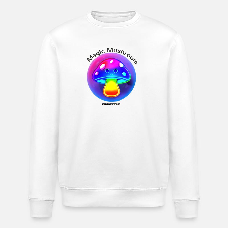 Leuchtender Regenbogenpilz Neon - Stanley/Stella Unisex Bio-Sweatshirt ROLLER - Weiß