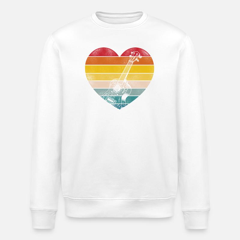 Hawaiian Ukulele Uke Heart Retro - Stanley/Stella Unisex Bio-Sweatshirt ROLLER - Weiß
