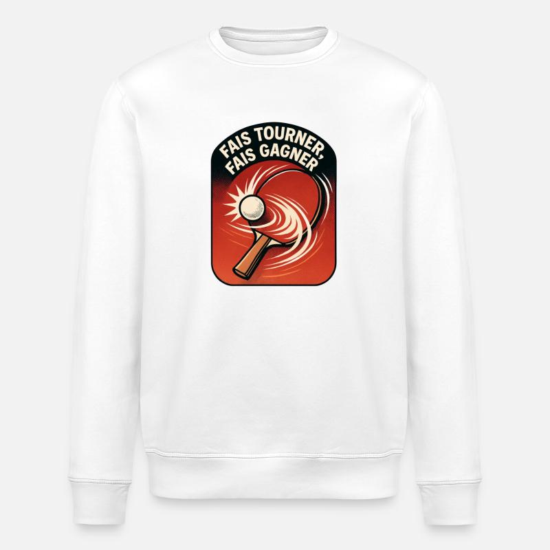 Spin Make Win - Ping Pong - Stanley/Stella ROLLER Unisex Organic Sweatshirt - white