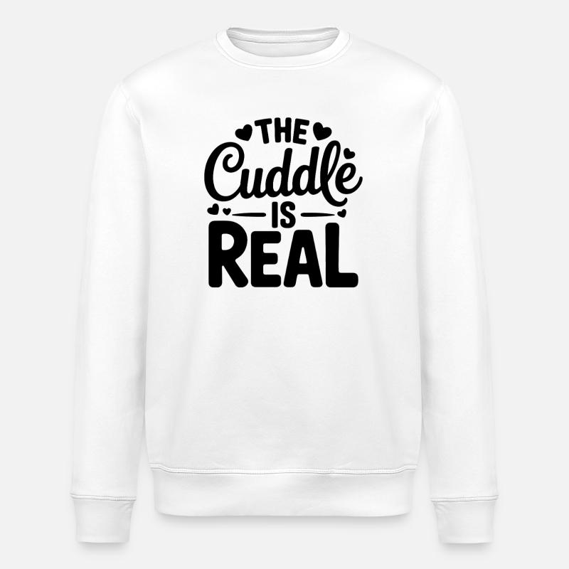 Les câlins, c’est réel - Sweat bio ROLLER Stanley/Stella Unisexe - blanc