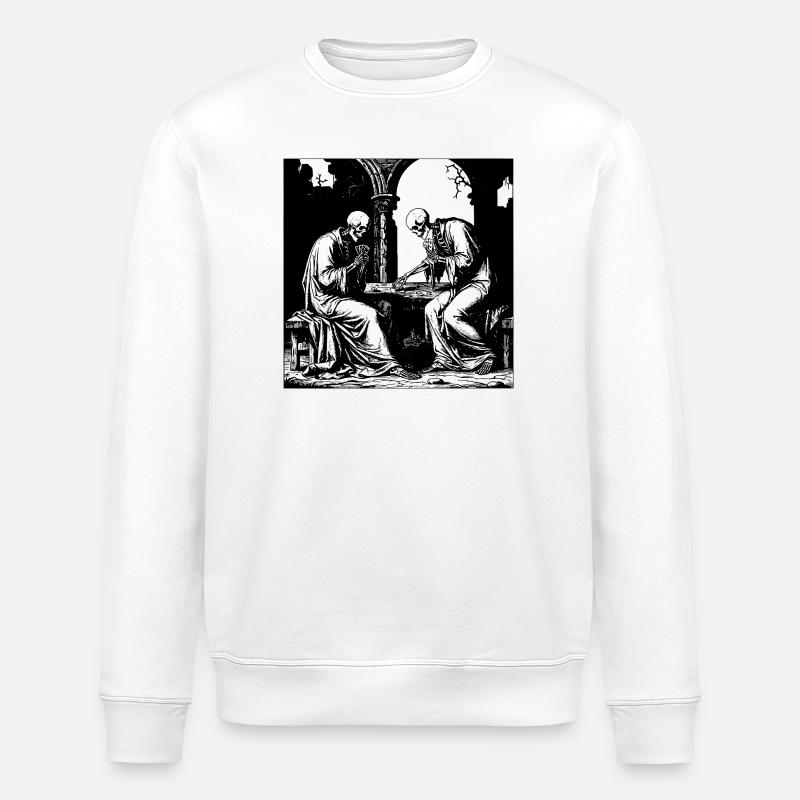 Skelette spielen Karten - Stanley/Stella Unisex Bio-Sweatshirt ROLLER - Weiß