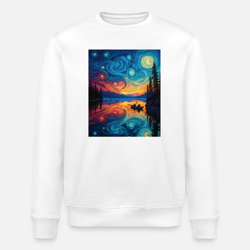 Kayak Van Gogh Nuit étoilée - Sweat bio ROLLER Stanley/Stella Unisexe - blanc