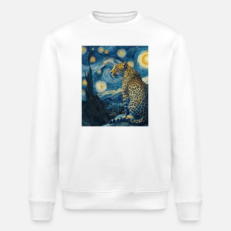 Leopard Van Gogh - Stanley/Stella Unisex Bio-Sweatshirt ROLLER - Weiß