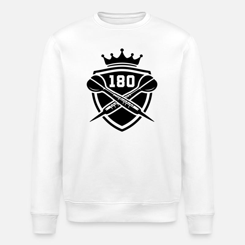 Darts 180 Wappen Dartpfeil - Stanley/Stella Unisex Bio-Sweatshirt ROLLER - Weiß