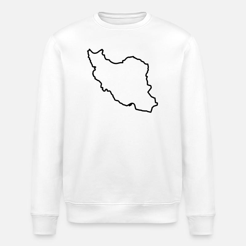 Iran Map Silhouette Persien - Stanley/Stella Unisex Bio-Sweatshirt ROLLER - Weiß