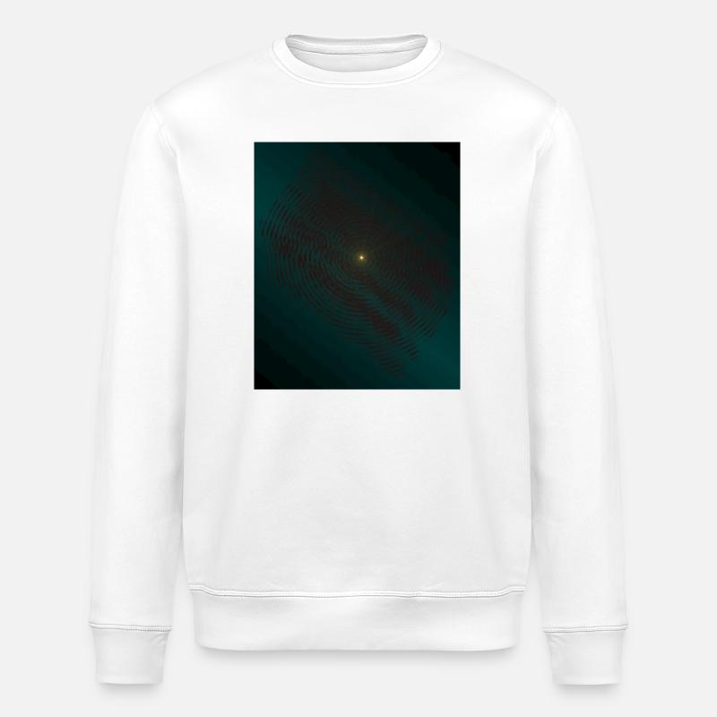 Teal Ringenspiral im Zentrum - Stanley/Stella Unisex Bio-Sweatshirt ROLLER - Weiß