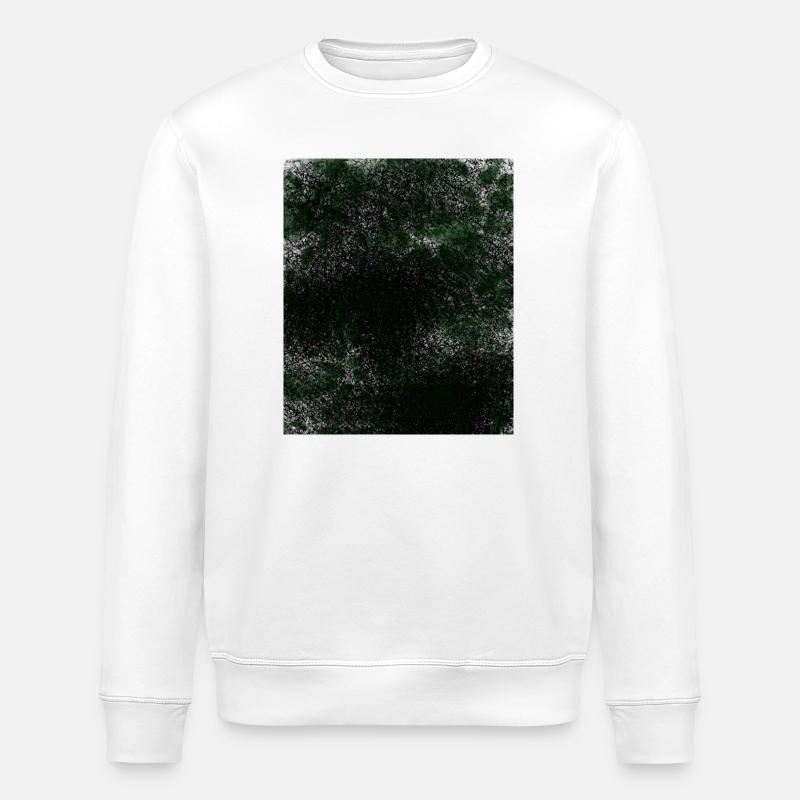 Dark green texture with spots - Stanley/Stella ROLLER Unisex Organic Sweatshirt - white