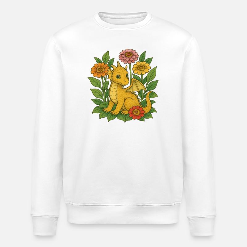 Dragon d’Or en Fleurs - Sweat bio ROLLER Stanley/Stella Unisexe - blanc
