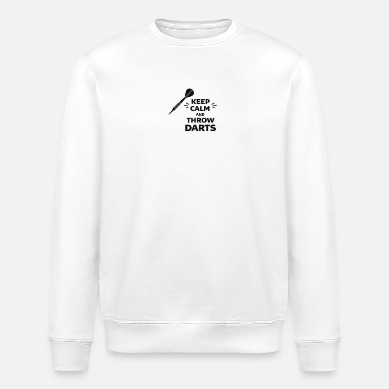 Darts Ruhe Typografie - Stanley/Stella Unisex Bio-Sweatshirt ROLLER - Weiß