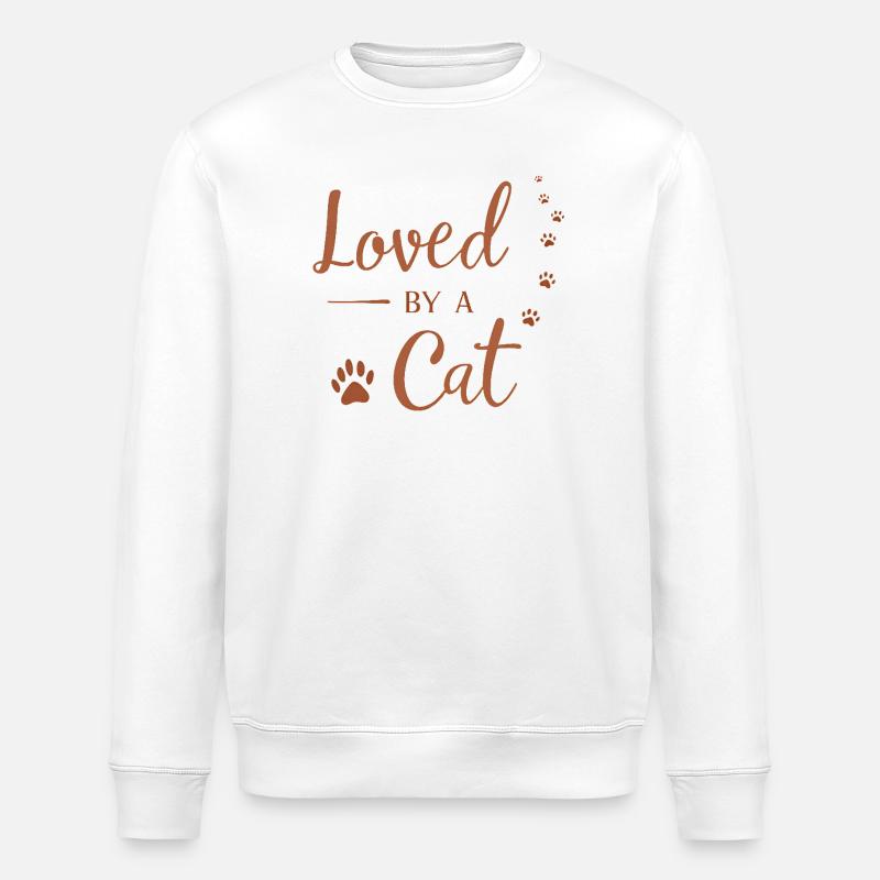 Loved by a Cat - Stanley/Stella ROLLER Unisex Organic Sweatshirt - white