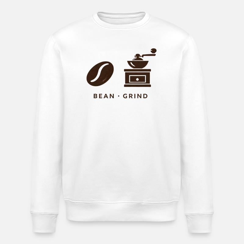 BEAN . GRIND . COFFEE . KAFFEE - Stanley/Stella Unisex Bio-Sweatshirt ROLLER - Weiß