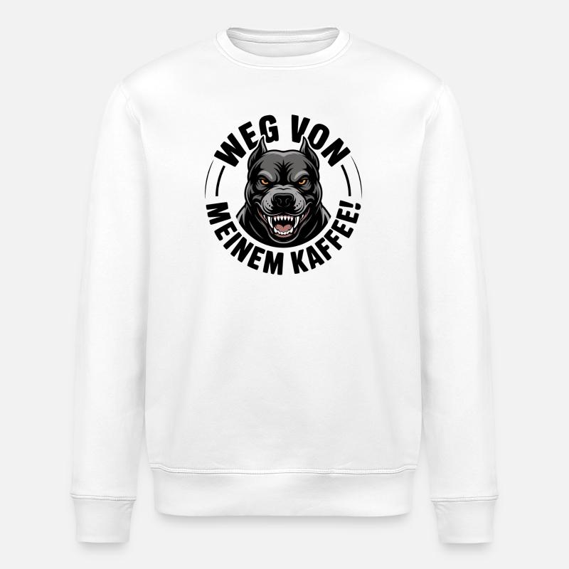 Wütender Hundekopf im Schwarz - Stanley/Stella Unisex Bio-Sweatshirt ROLLER - Weiß