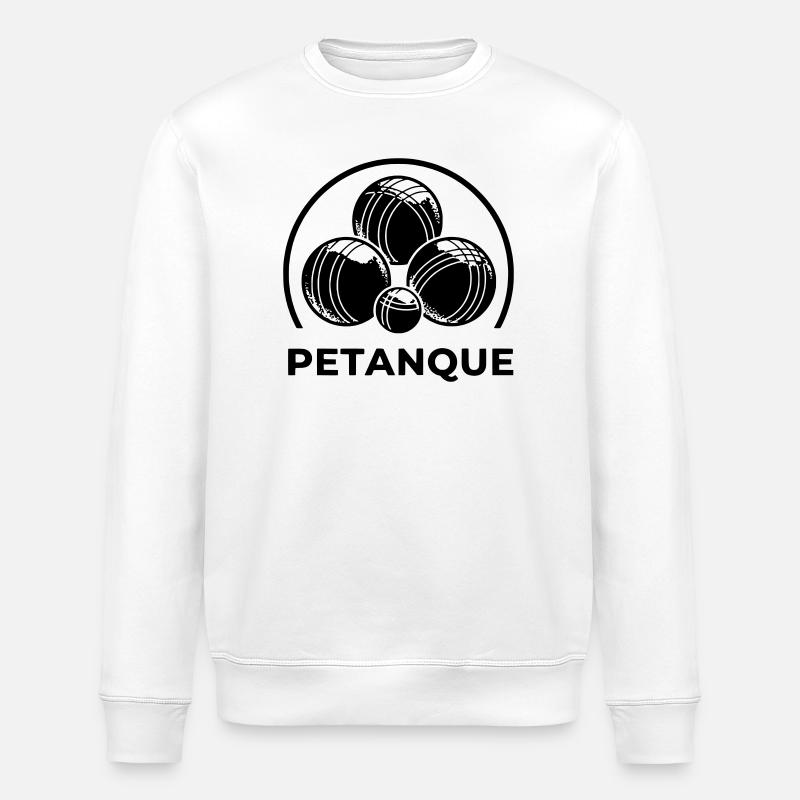 Pétanque-Logo - Stanley/Stella Unisex Bio-Sweatshirt ROLLER - Weiß