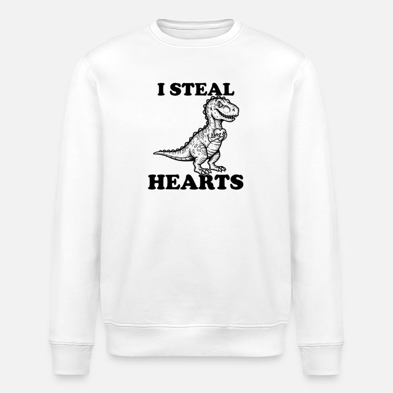 I Steal Hearts – Lustiger Dinosaurier Spruch - Stanley/Stella Unisex Bio-Sweatshirt ROLLER - Weiß