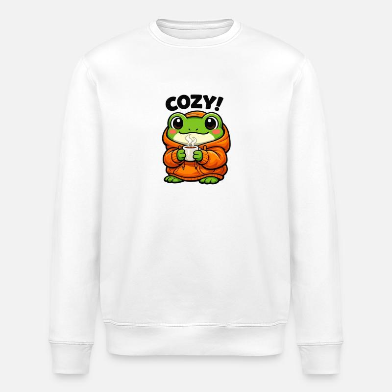 Sweat à capuche Pullover Grenouille Douillet - Sweat bio ROLLER Stanley/Stella Unisexe - blanc