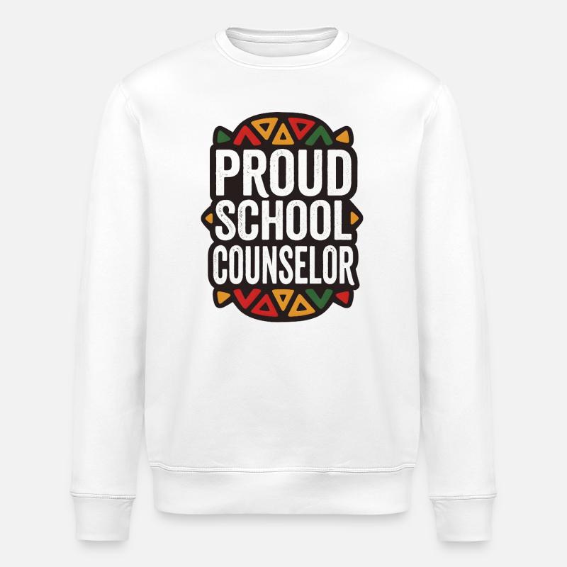 School Counselor Pride Geometric Pattern - Stanley/Stella ROLLER Unisex Organic Sweatshirt - white