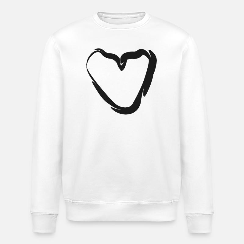 Handgezeichnetes Herz-Motiv - Stanley/Stella Unisex Bio-Sweatshirt ROLLER - Weiß