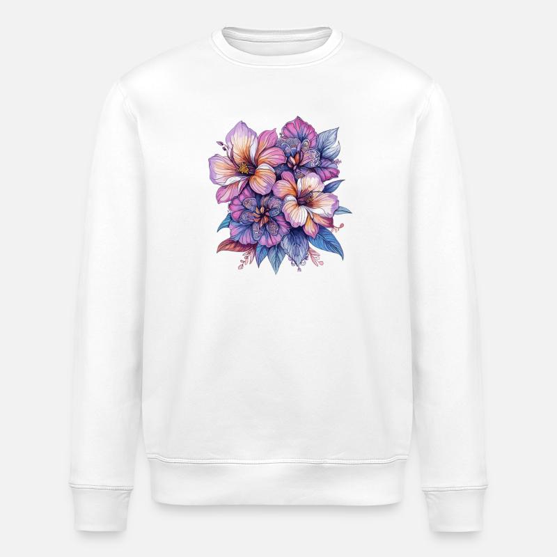 Colour explosion Blossoms - Stanley/Stella ROLLER Unisex Organic Sweatshirt - white