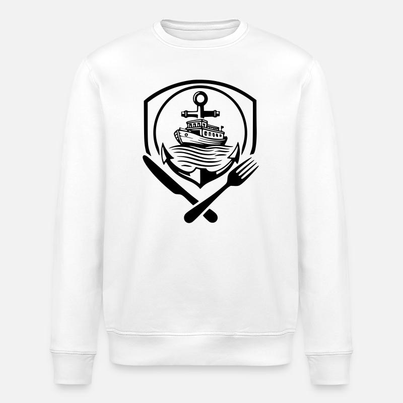 Logo batelier pour restaurant - Sweat bio ROLLER Stanley/Stella Unisexe - blanc