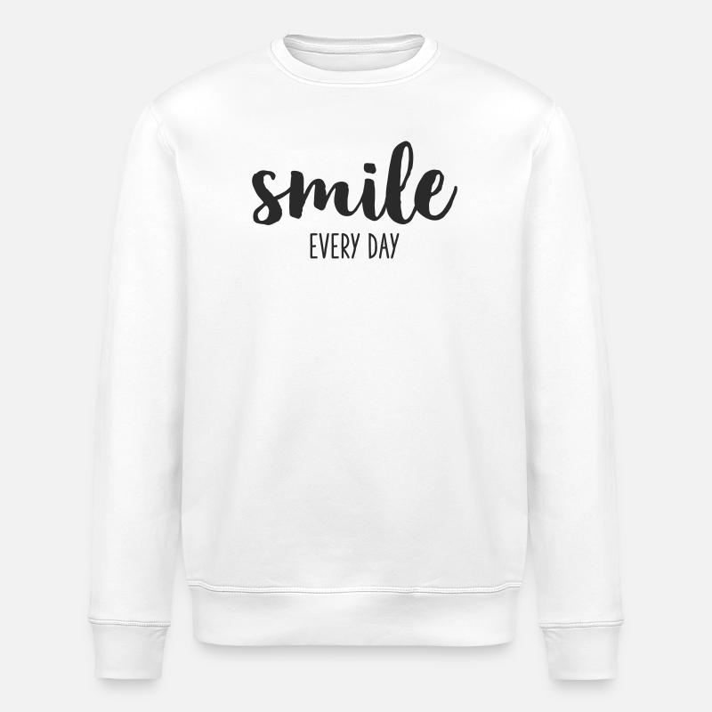 Smile every day - Stanley/Stella Unisex Bio-Sweatshirt ROLLER - Weiß