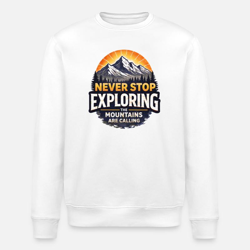 Immer die Berge erkunden - Stanley/Stella Unisex Bio-Sweatshirt ROLLER - Weiß