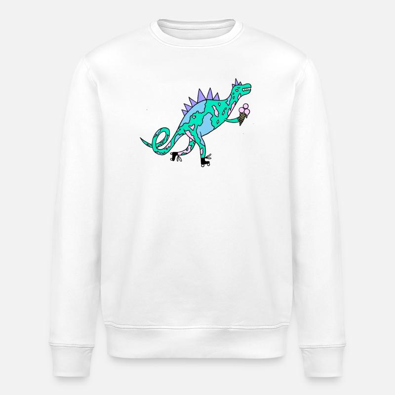 Rollerskates_Dino - Stanley/Stella ROLLER Unisex Organic Sweatshirt - white