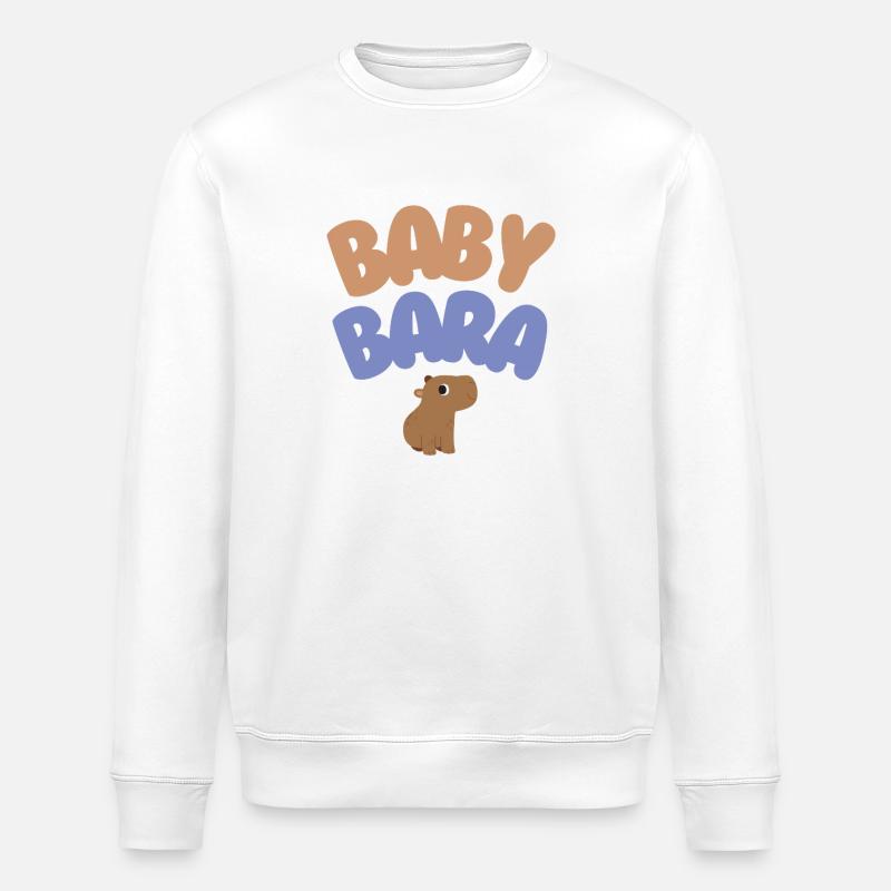 Baby Bara Capybara - Stanley/Stella Unisex Bio-Sweatshirt ROLLER - Weiß