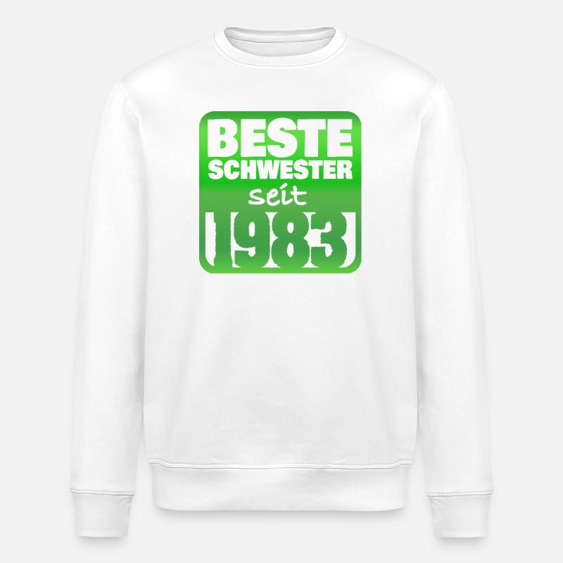 Schwester 1983 - Stanley/Stella Unisex Bio-Sweatshirt ROLLER - Weiß