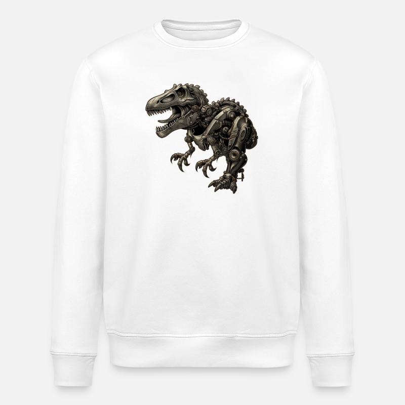 Mechanical dinosaur – T-Rex robot - Stanley/Stella ROLLER Unisex Organic Sweatshirt - white
