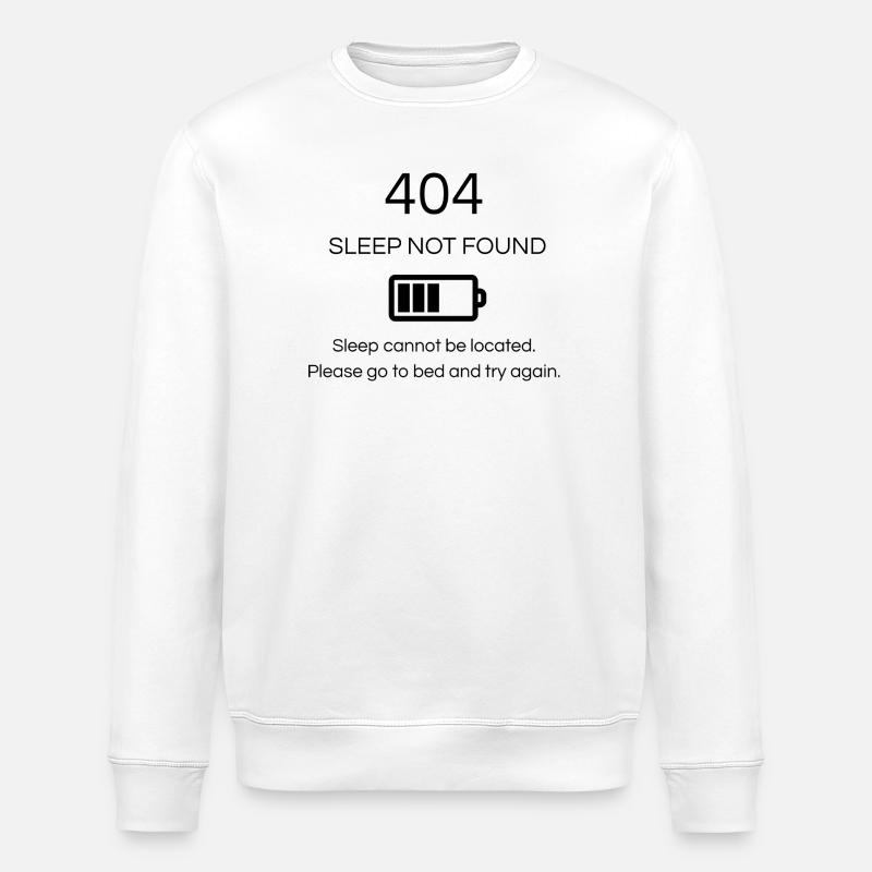404 Sommeil introuvable - Sweat bio ROLLER Stanley/Stella Unisexe - blanc