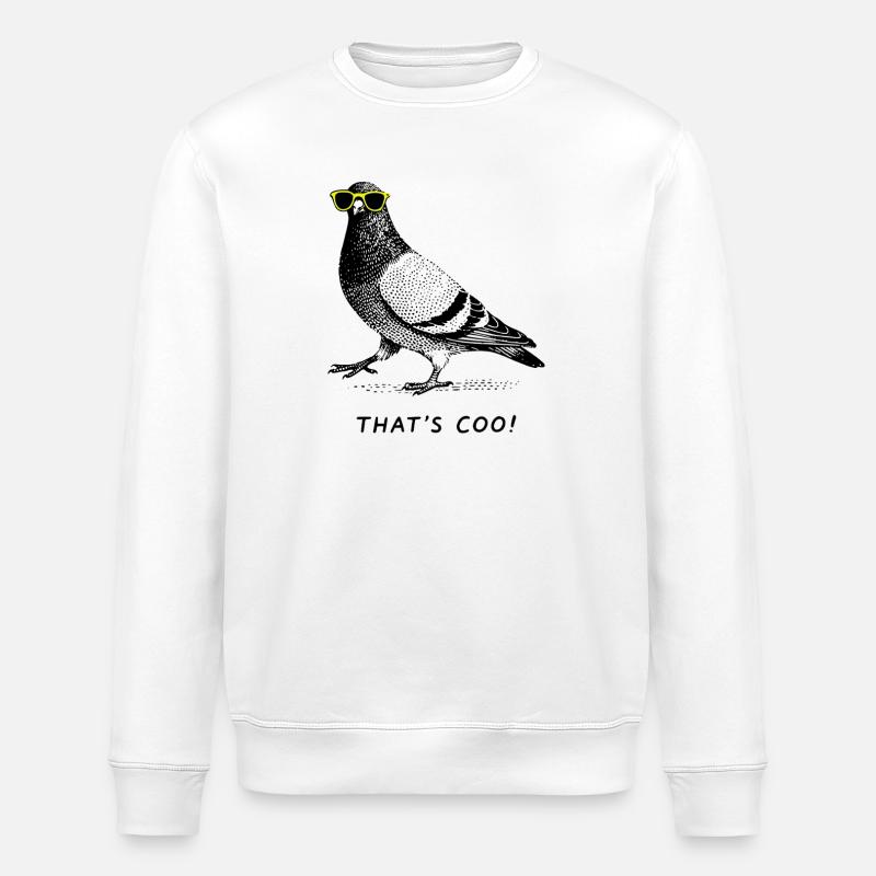 That's Coo - Cool Pigeon - Stanley/Stella ROLLER Unisex Organic Sweatshirt - white