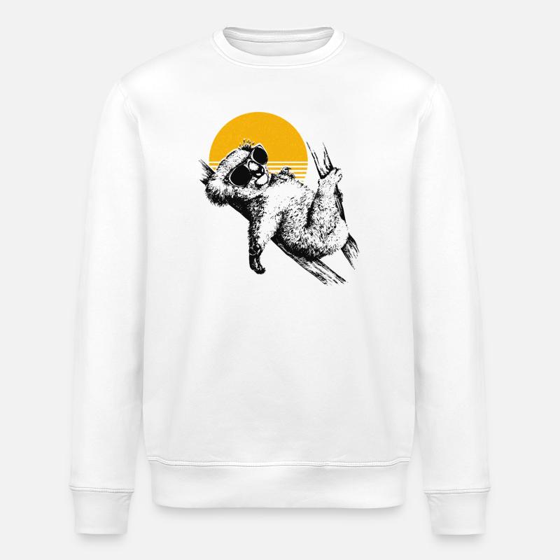 Chilliger Koala Sonnenuntergang - Stanley/Stella Unisex Bio-Sweatshirt ROLLER - Weiß