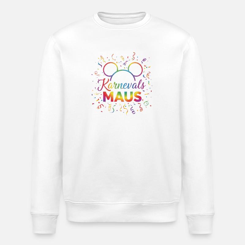 Karneval Maus  - Stanley/Stella Unisex Bio-Sweatshirt ROLLER - Weiß