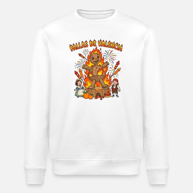 Fallas de Valencia Figur - Stanley/Stella Unisex Bio-Sweatshirt ROLLER - Weiß