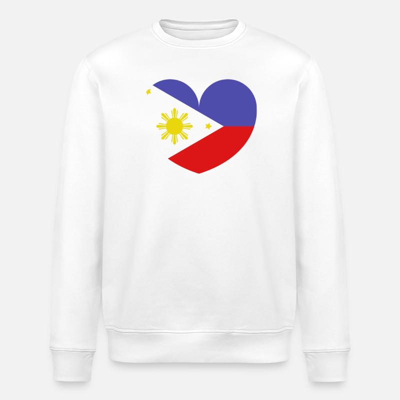 Drapeau du cœur des Philippines - Sweat bio ROLLER Stanley/Stella Unisexe - blanc