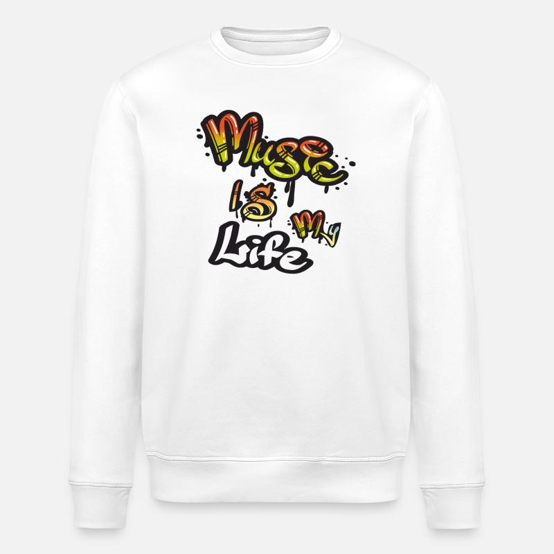 Musik Ist Leben Graffiti - Stanley/Stella Unisex Bio-Sweatshirt ROLLER - Weiß