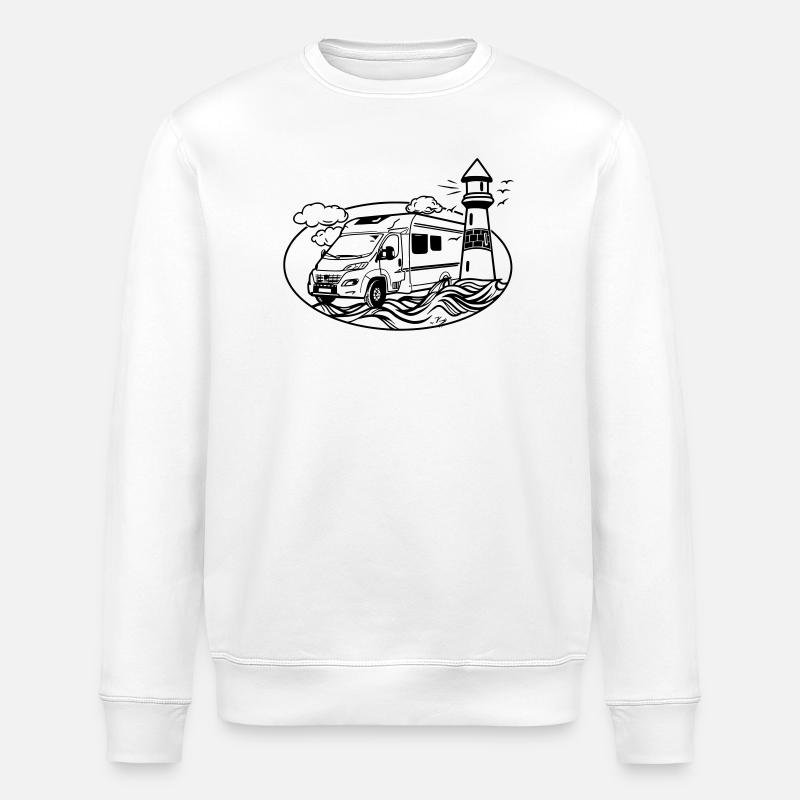 Campervan by the sea - Stanley/Stella ROLLER Unisex Organic Sweatshirt - white