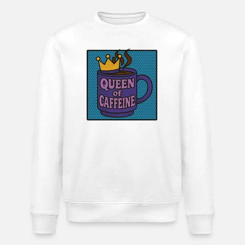 Reine de la caféine - Sweat bio ROLLER Stanley/Stella Unisexe - blanc