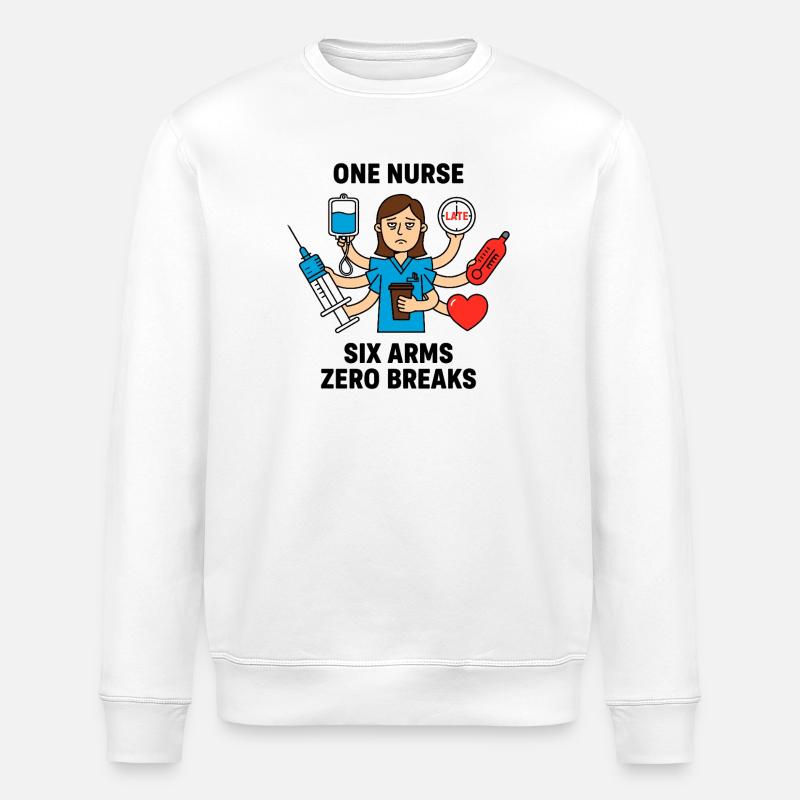 Overwhelmed Nurse Multitask Mayhem - Stanley/Stella ROLLER Unisex Organic Sweatshirt - white